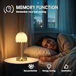 Shenmoyl Tulip Table Lamp with 5000mAh Battery & Touch Control, Cordless Small Table Lamp with 3 Colors, Dimmable Rechargeable Table Lamps for Living Room, Bedroom, Desk, Bedside (White Tulip)