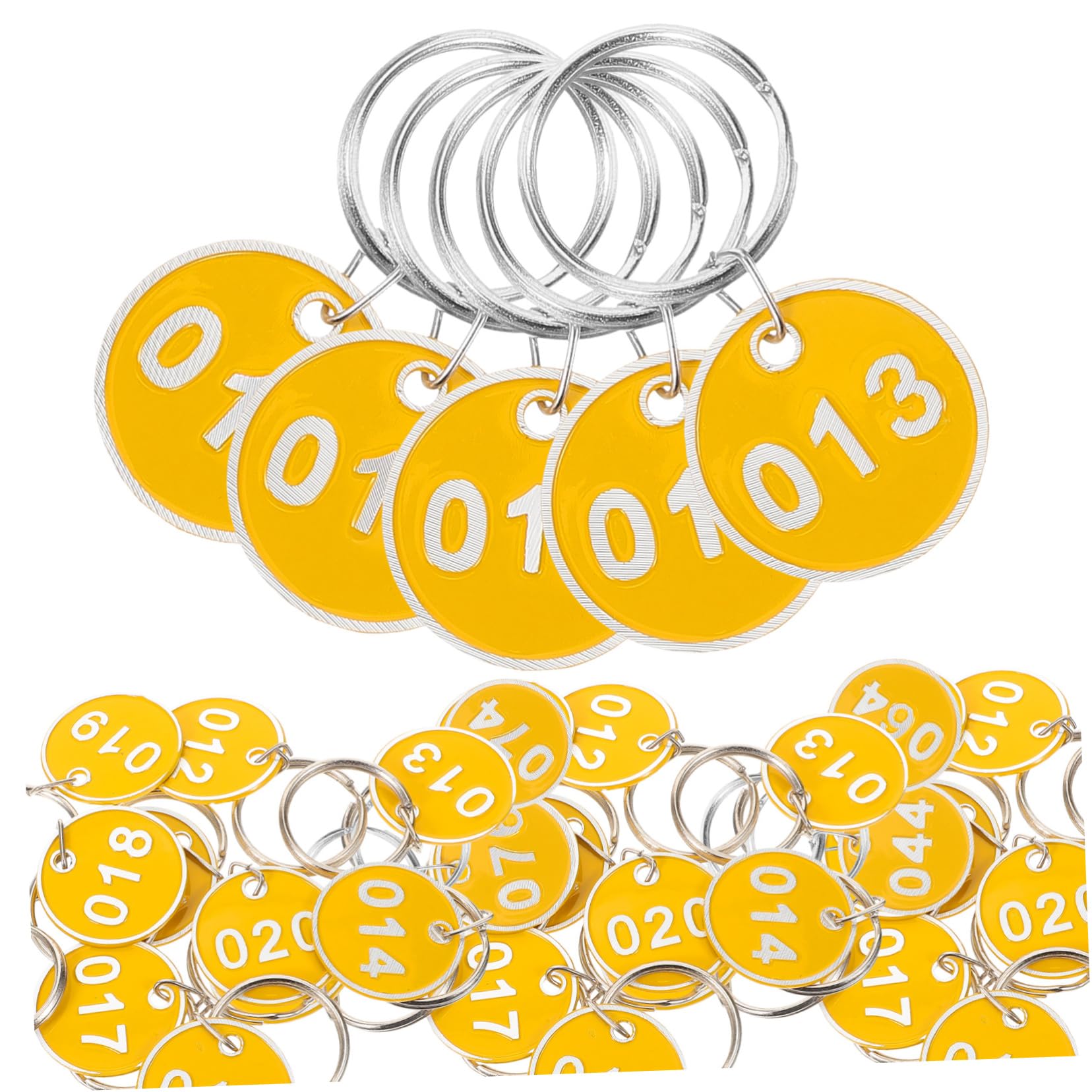 FOMIYES 1 Set Targa Etichette Identificative Per Bagagli Numero Chiave Etichette Portachiavi Numerato Giallo Etichetta Bagaglio Multiplo