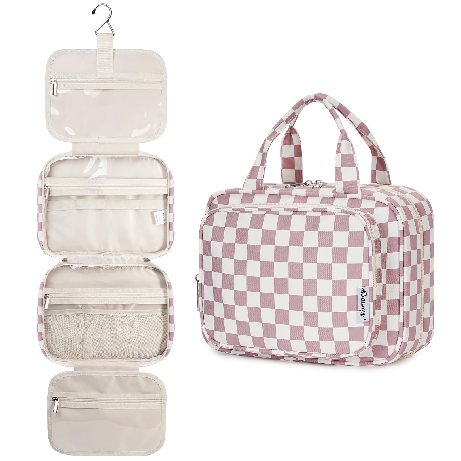 Narwey Kulturtasche Damen Kulturbeutel zum Aufhängen Waschtasche Gross Kosmetiktasche Groß Waschbeutel Kosmetik-Organizer für Damen Mädche