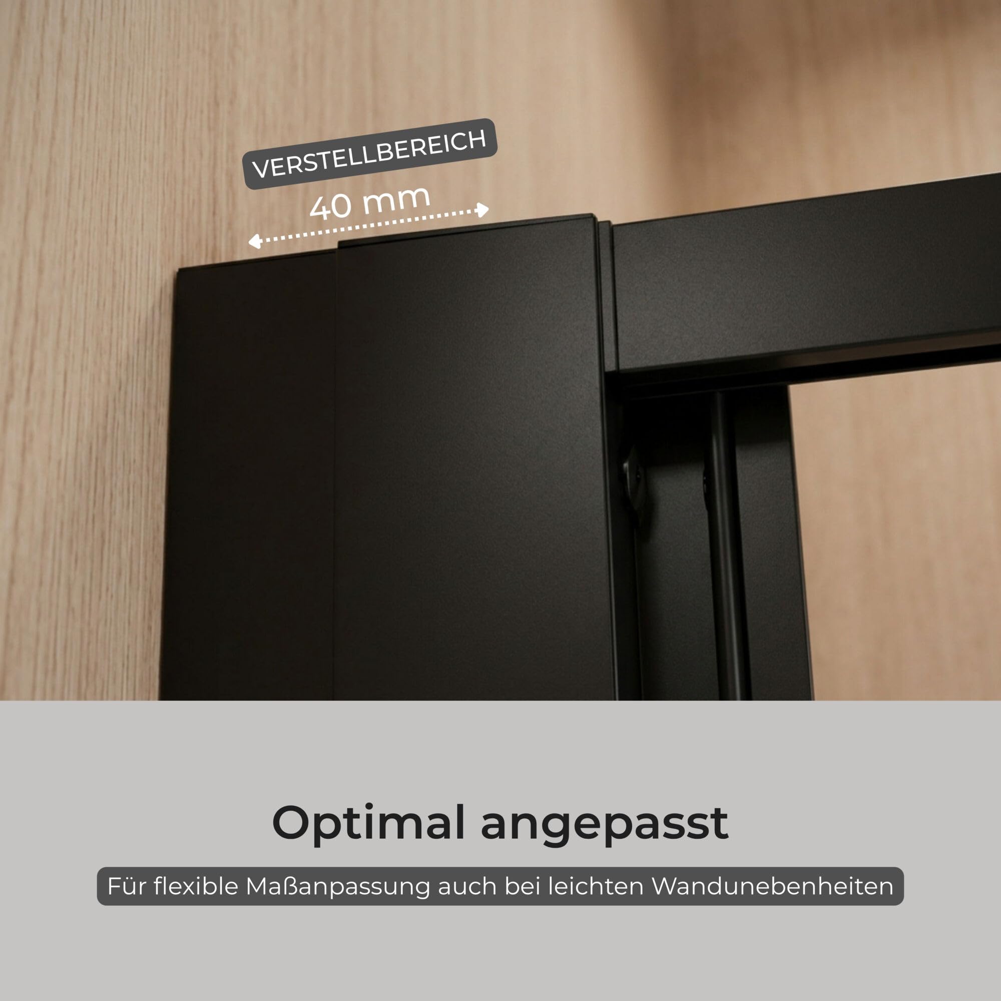 Schulte Sunny Schwenk-Schiebetür für Nische 90 cm, ESG Sicherheitsglas 6 mm, Fixil Antikalkbeschichtung, Aluminium Schwarz Matt, anschlagslos, Duschkabine Nischentür