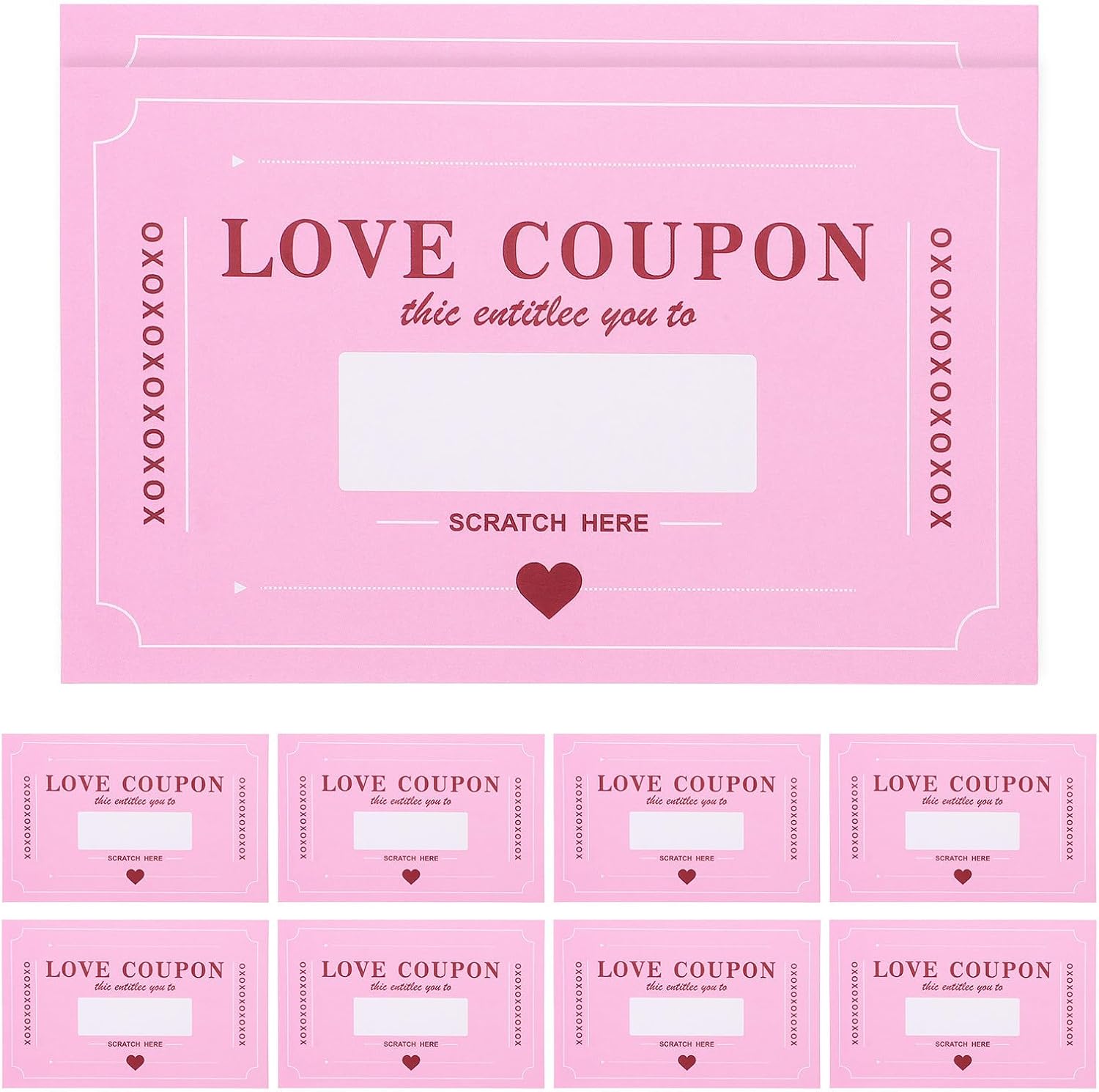 20 Sheets Pink Paper Scratch off Cards for Couples with Interactive Fun and Versatile Use for Valentine’s Day and Anniversaries Romantic Evening Activity