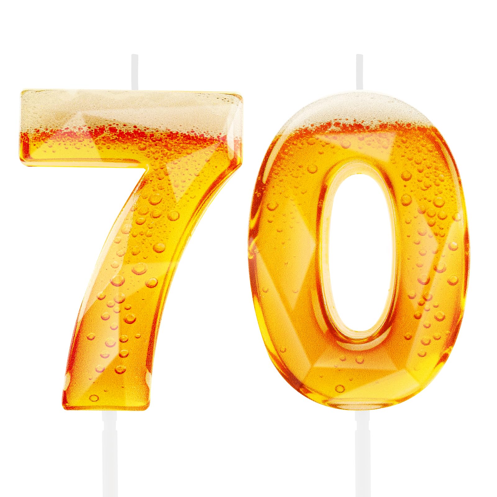 Funny Beer Themed Birthday Candles for Men, 70th Birthday Cake Topper Decorations for Beer Lovers, Novelty Design Party Supplies for 70 Year Old Dad Husband Grandpa