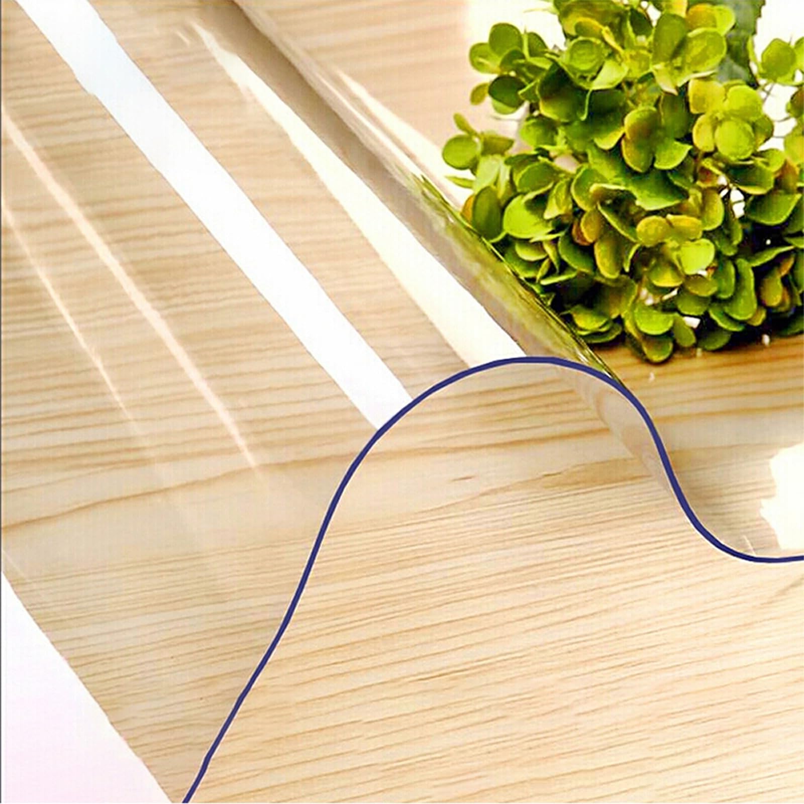 Clear Table Protector 2.0mm Thick Transparent Plastic Table Protector Cover Pad PVC for Desktop, Coffee & Dining Room Table Rectangle Desk Pad Easy