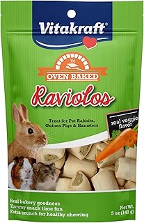 Vitakraft Raviolos - Golosinas para animales pequeños, hechas con verduras reales, para conejos, cobayas y hámsters, marrón, 5 onzas (paquete de 1)