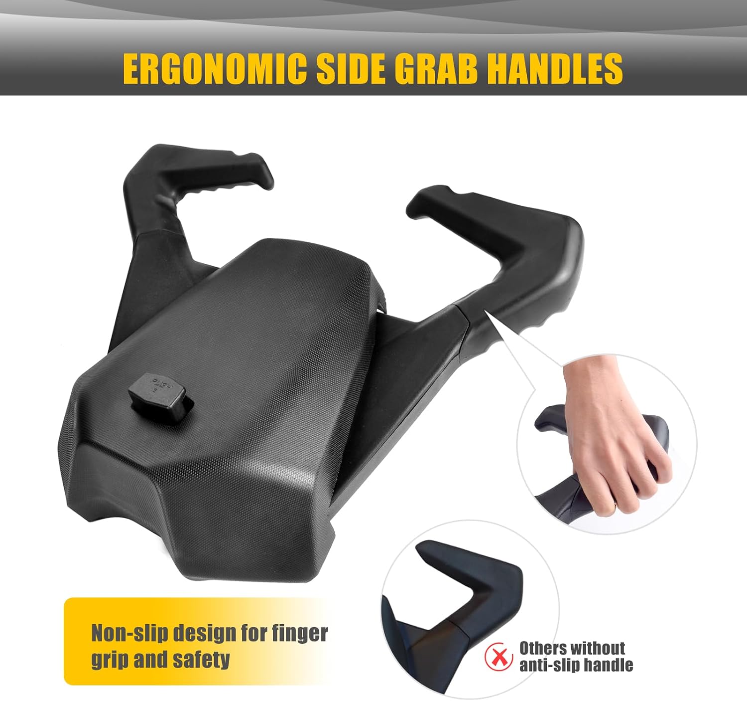 Rear Passenger Seat for Can-Am Ryker 600, 900, Rally Edition,for Sport (MAX Mount 219400800 Required) with Grap Handles(Black)