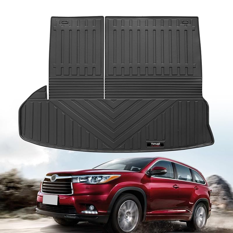 Tapete automotivo de porta-malas em TPE com tapetes para encosto da 3ª fileira Yonugli para Toyota Highlander 2014–2019