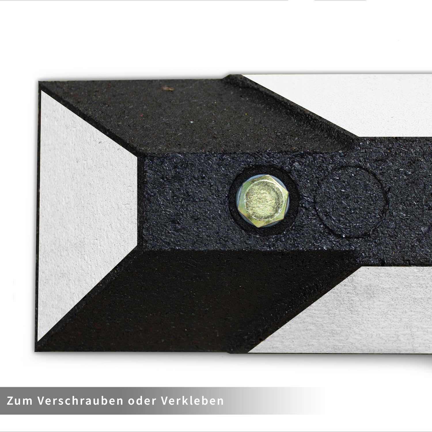 wolk Parkplatzbegrenzer 180 cm Radstopper Hartgummi, Parkhilfe Garage | Mit Reflexstreifen, für Stellplatz, Carport und Parkplatz. Für Beton und Asphalt geeignet