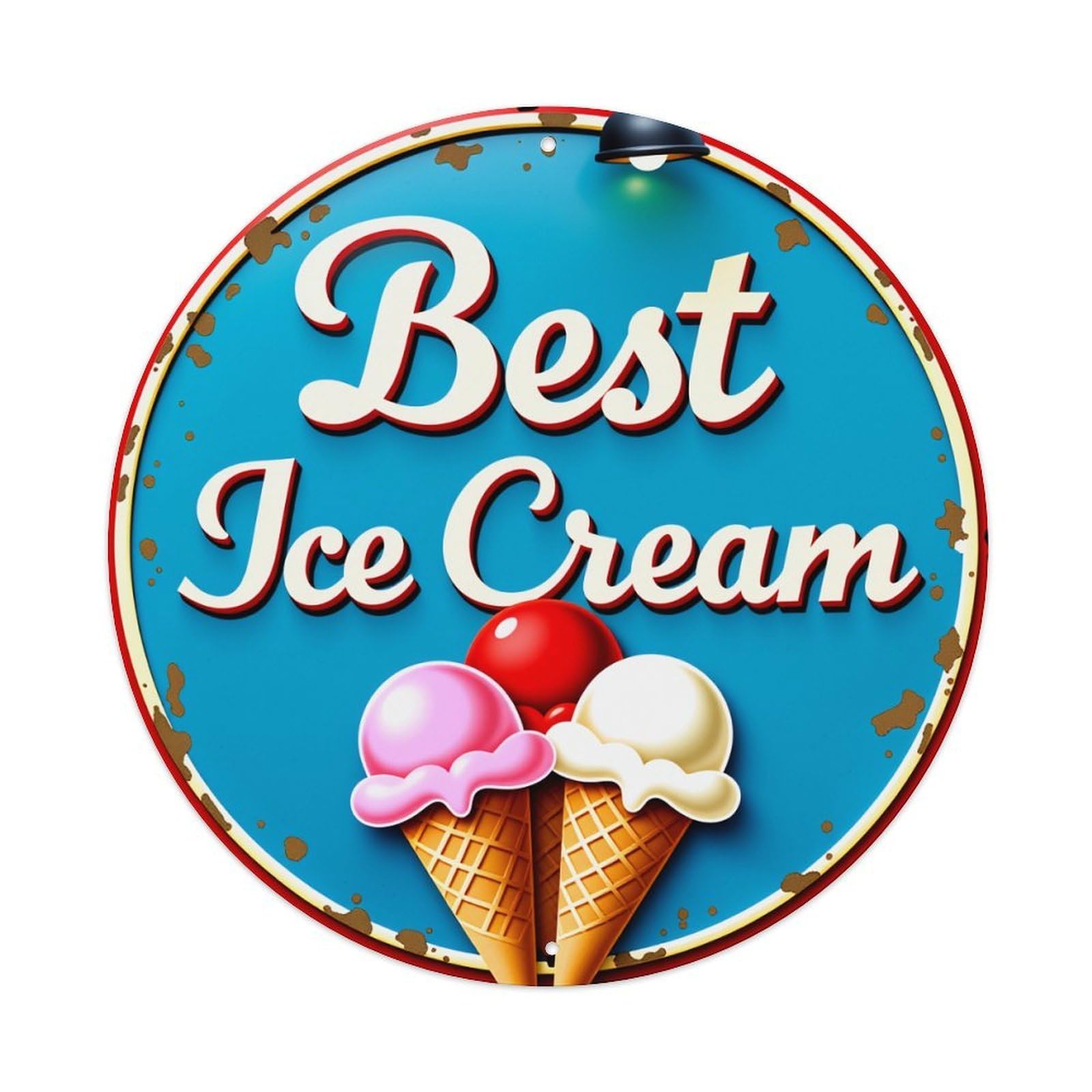 Best Ice Cream Cone Pattern Metal Tin Sign Vintage Garden Bedroom Cafe Bar Man Cave Home Wall Decor Metal Poster 8x8 inches
