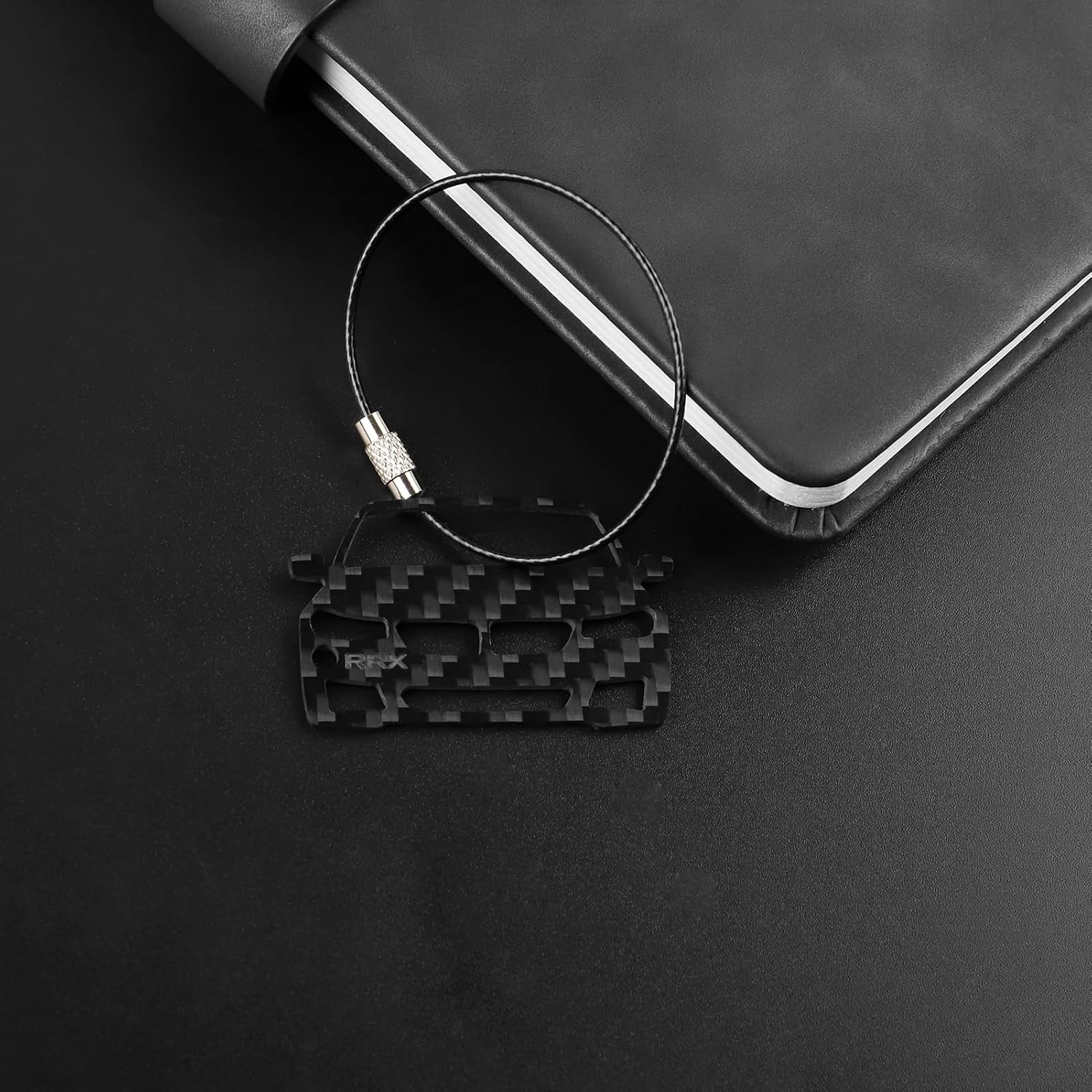 Genuine Carbon Fiber Creative EDC Car Keychain Compatible with BMW 6 Series GT 2018 2019 2020 Leather Key Ring CNC Precision Cut Gift for Car Enthusiasts