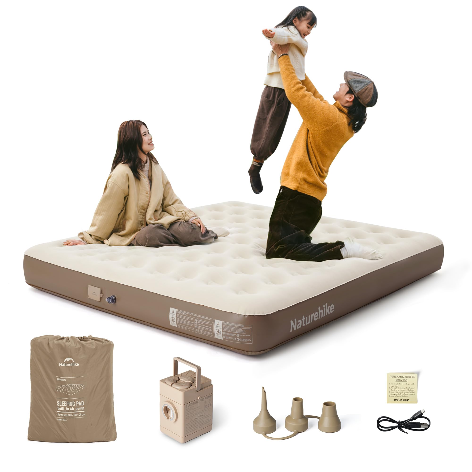 Naturehike 3人用エアーベッド 電動ポンプ内蔵 Amazon.co.jp: Naturehike エアーベッド 内蔵電動ポンプ