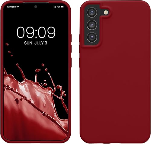 Miniatura 324 de kwmobile Funda Compatible con Samsung Galaxy S22 - Funda de teléfono de silicona TPU con acabado suave - Rojo Ruibarbo Piedra antigua,Azul
