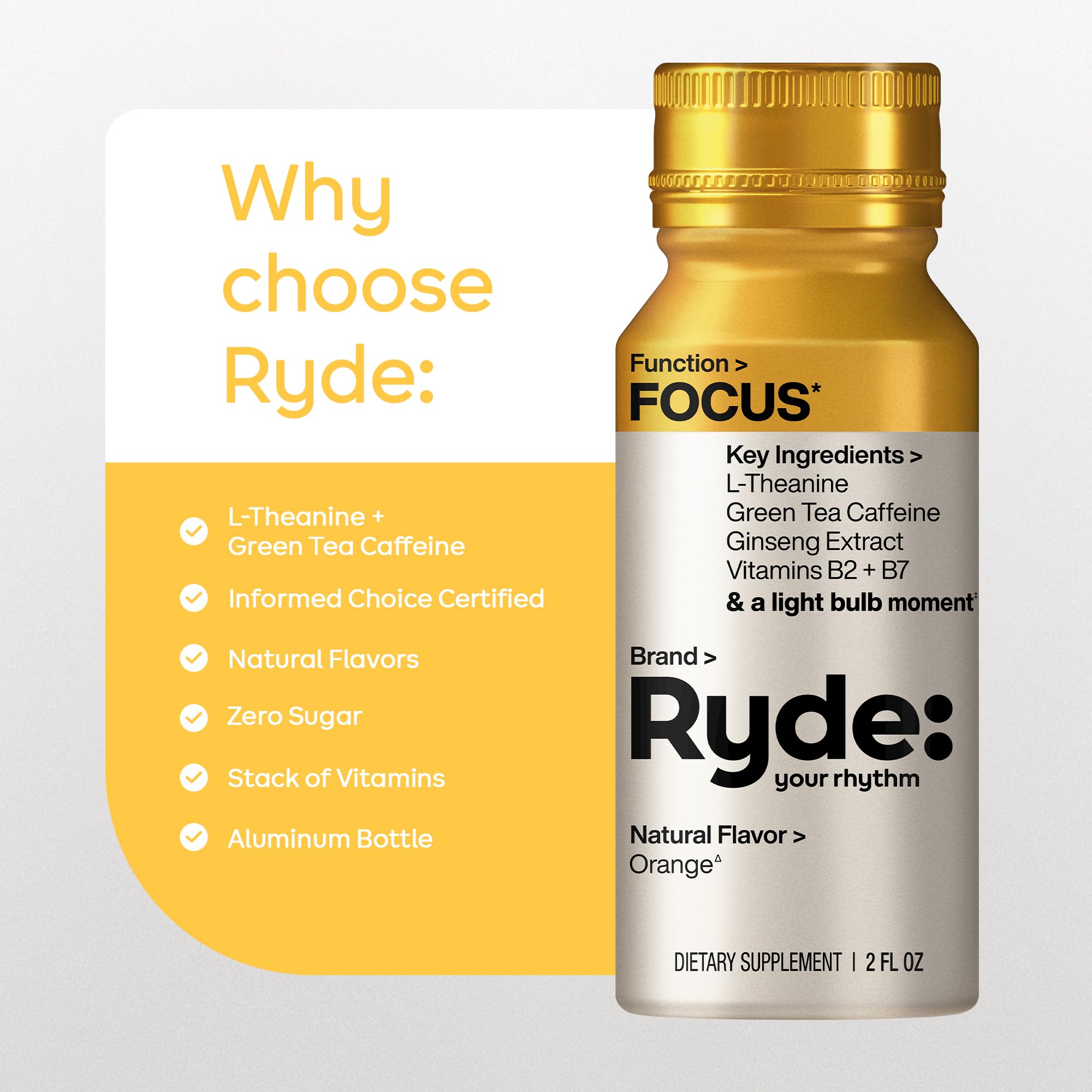 RYDE Focus Energy Shot, Orange Flavor, Zero Sugar, 2 fl oz, 24 Pack — Amazon image 7