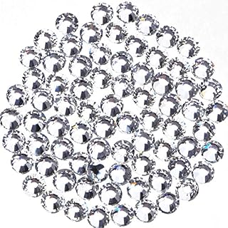 4500 Pieces Hot Fix Glass Flatback Rhinestones HotFix Round Crystal Gems (Crystal Clear, SS6)
