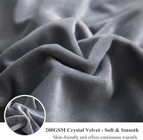 Miniatura 5 de XeGe juego de funda de edredón de terciopelo de lujo ultrasuave, juego de cama de 2piezas, 1funda de edredón de piel sintética y 1funda de almohada