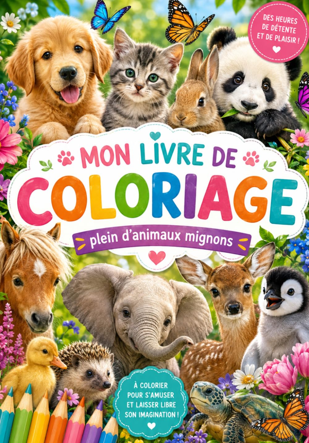 Mon livre de coloriage - Les animaux et leurs petits: 30 familles d'animaux à colorier pour les enfants à partir de 6 ans (Apprendre à colorier et dessiner)