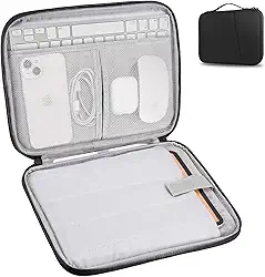 Bolsa de transporte para tablet de 9 a 11 polegadas para iPad Pro 11 (2022-2018), iPad 10,9 (10ª geração), iPad Air (5/4ª geração), Galaxy Tab A8/A7/S8/S7, bolsa protetora com bolso (preto)