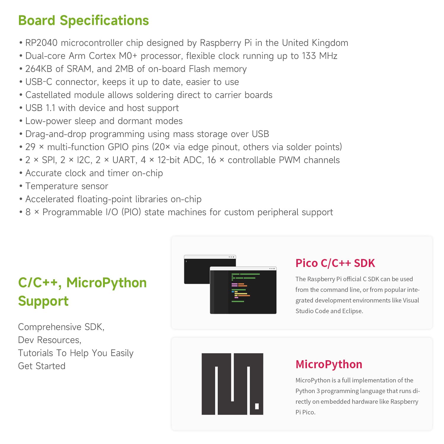 LUCKFOX RP2040-Zero Mini Development Board, Compact Microcontroller Development Board, Support C/C++/Python Development…