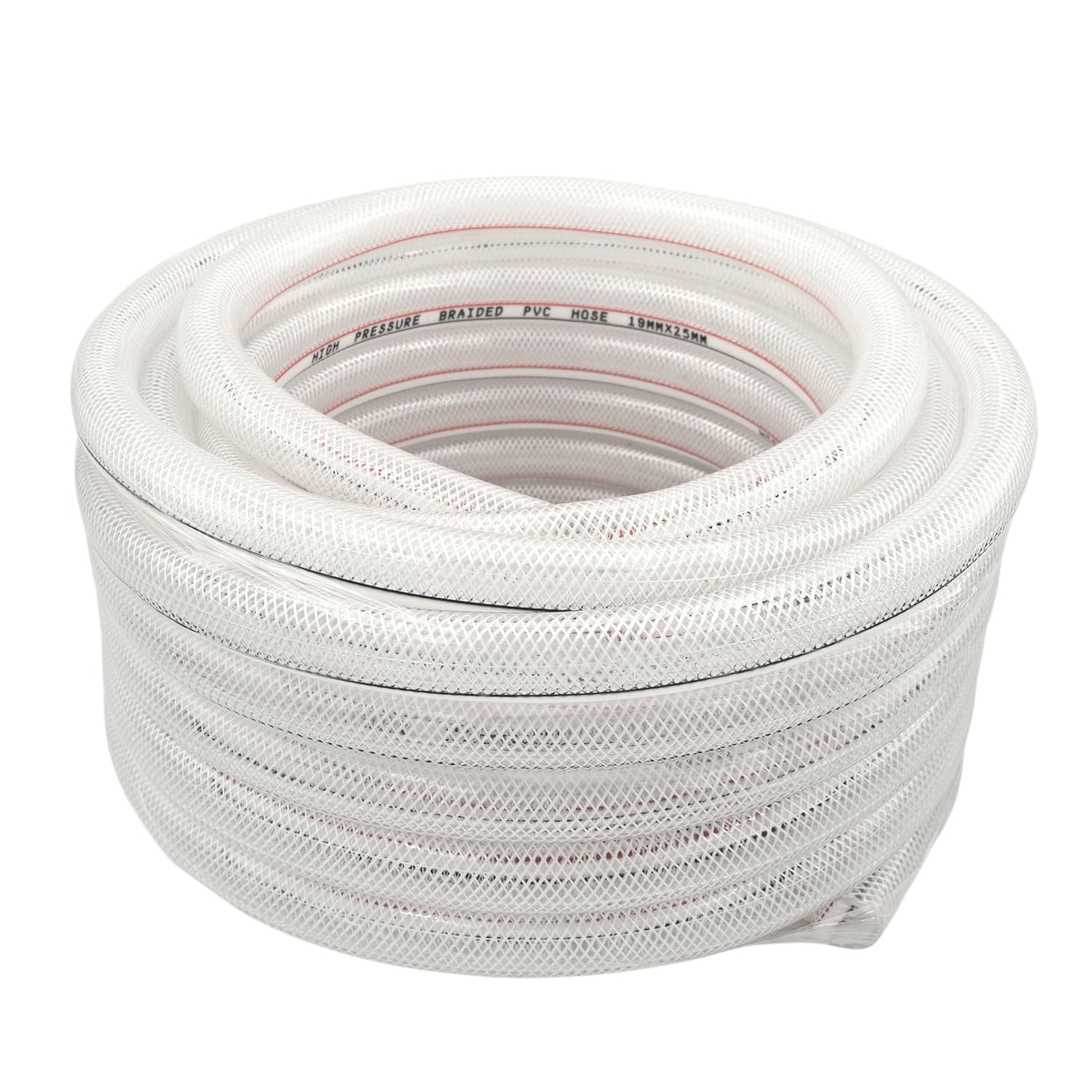 PVC Schlauch mit Gewebe 13mm - Druckluftschlauch 1/2 zoll Luftschlauch Durchsichtig Flexibel Trinkwasserschlauch 50m lang