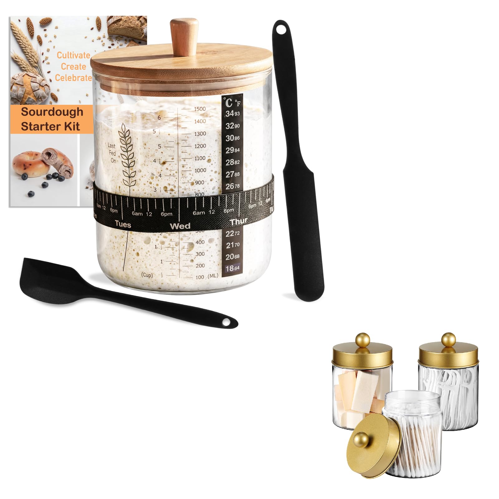 Sourdough Starter Jar Kit qtip holder 3