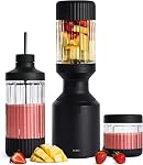 Beast Mega 1200 Stainless Steel | Premium Countertop Blender | Smoothies, Shakes, Sauces, Dips | Lg Servings | Blends Ice + Frozen Fruit | Double-Wall Insulation | Extra Vessels | 1200W (Sand)