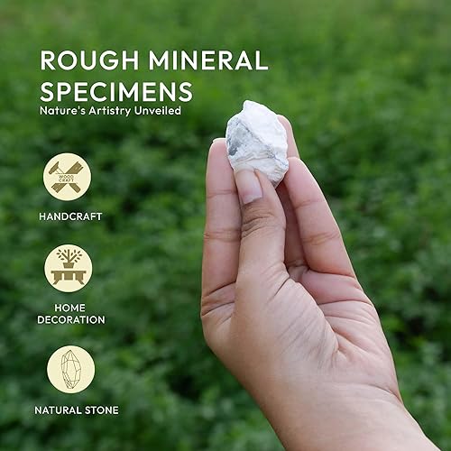 Miniatura 2 de YATSKIA Cristal de howlita - Piedras en bruto - Piedras blancas - Cristales curativos - Cristales a granel - Rocas para volar - Meditación -