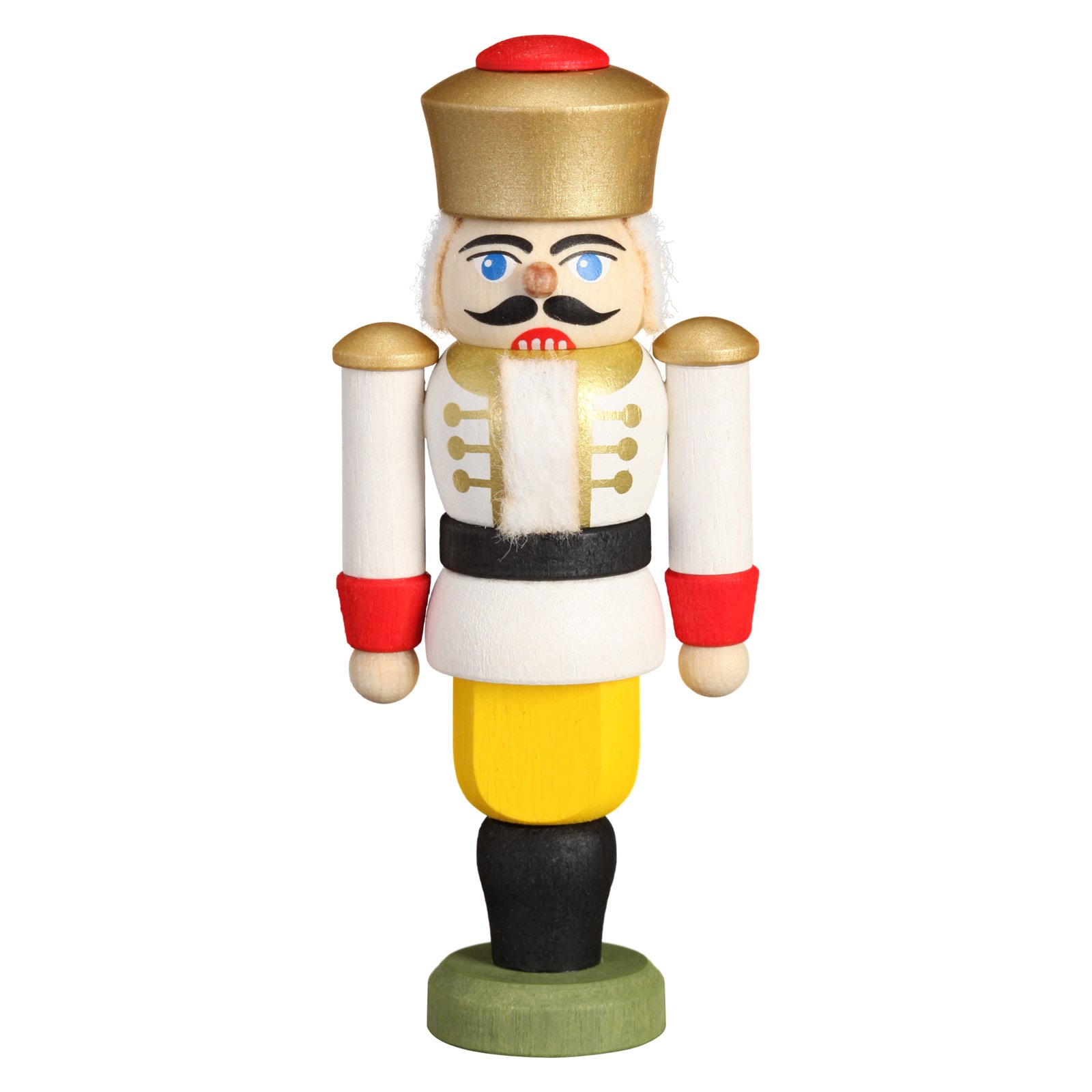 Seiffener VolkskunstTree Ornament - Nutcracker - King White - 9 cm / 3.5 inch