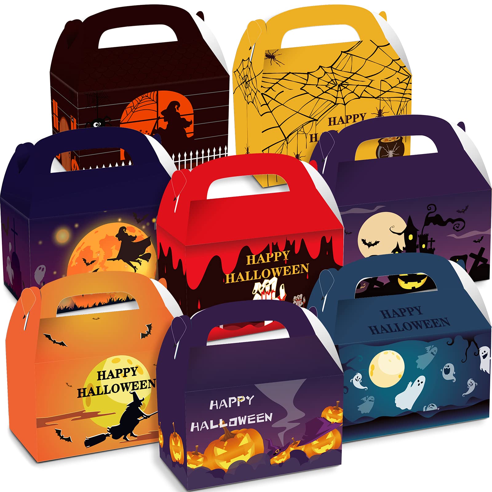 Halloween Candy Boxes Treat Favor Gift Boxes for Sweet Candy Chocolate Sugar Party Goodie Boxes Supplies 24PCS