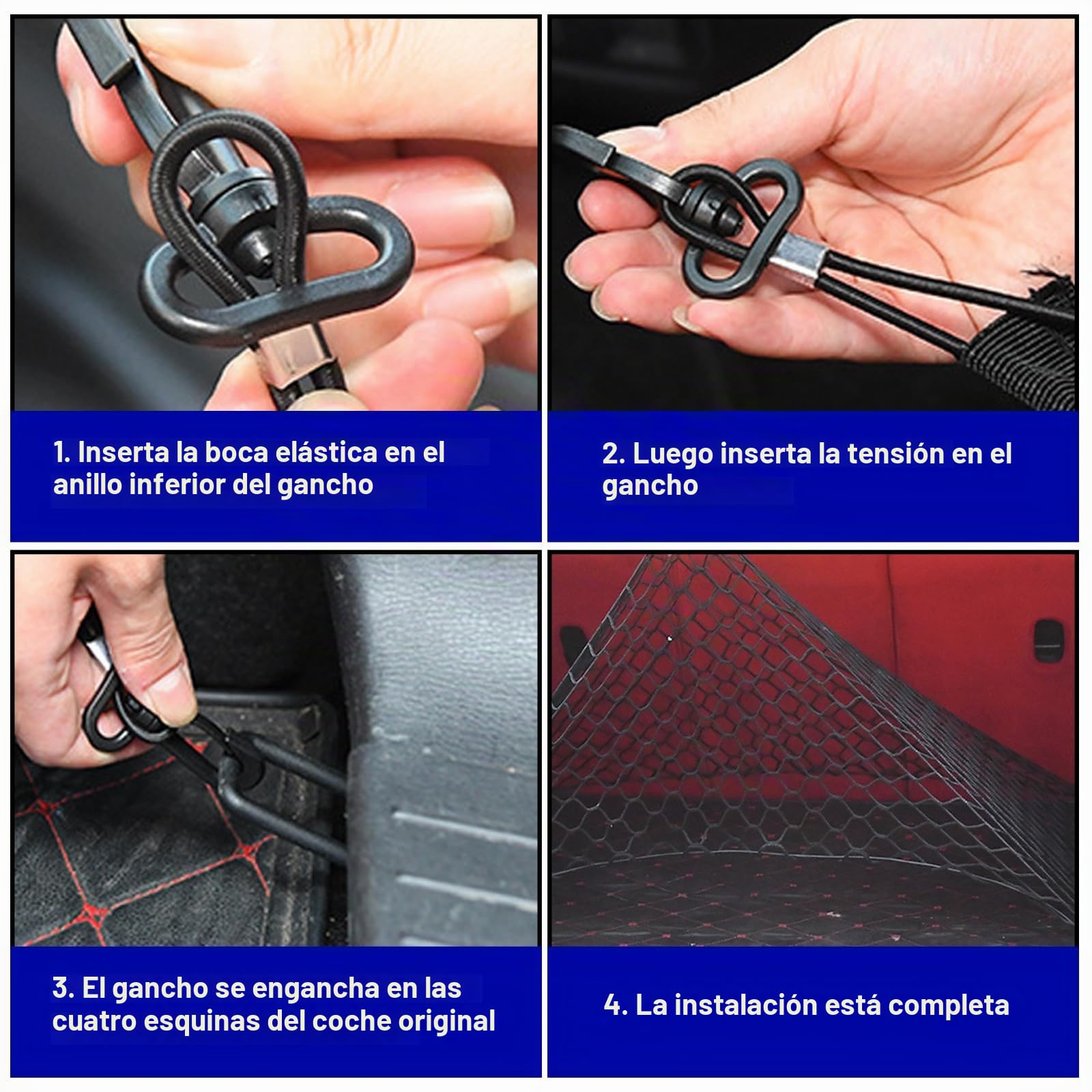 PORFOYO Rejilla De Protección para Coche,120 * 90 CM Reja Coche Perro Maletero Universal con Ganchos,Red Grande para Maletero De Coche,Red Maletero De Coche para Maletero De Coche