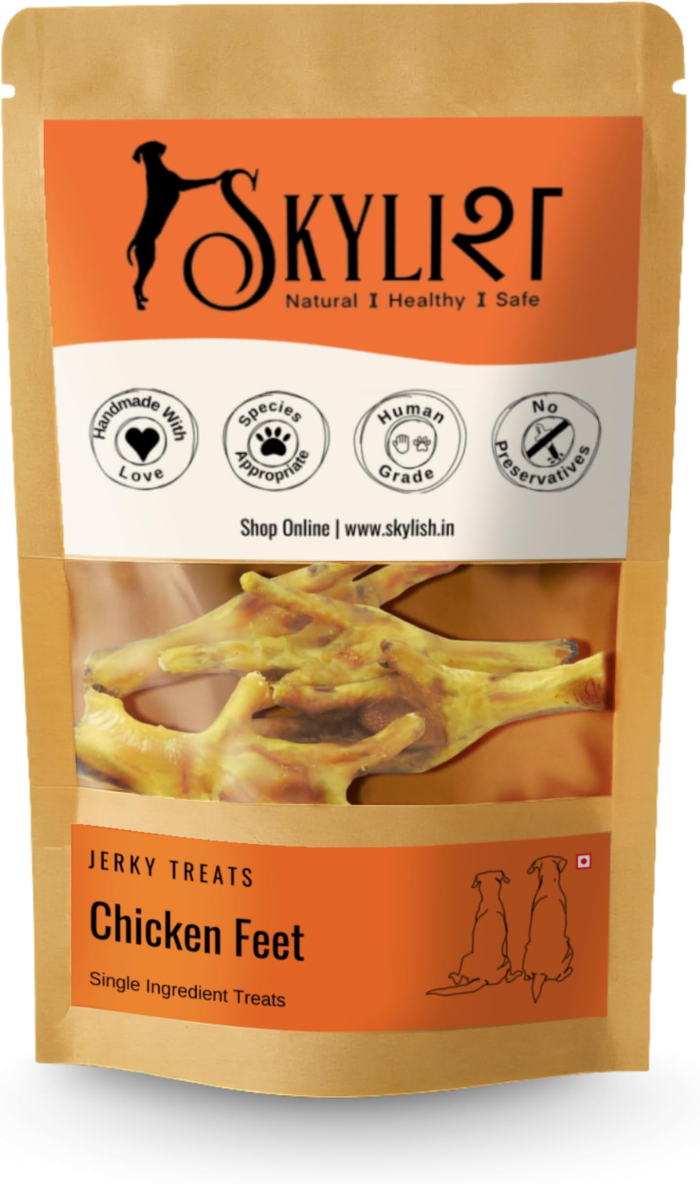 Chicken Feet Dog Chews, Certified Safe Single Ingredient High Protein Treats, No Preservatives Added, Third Party Tested Natural Crunchy Dental Snack for Dogs, 30G Pack