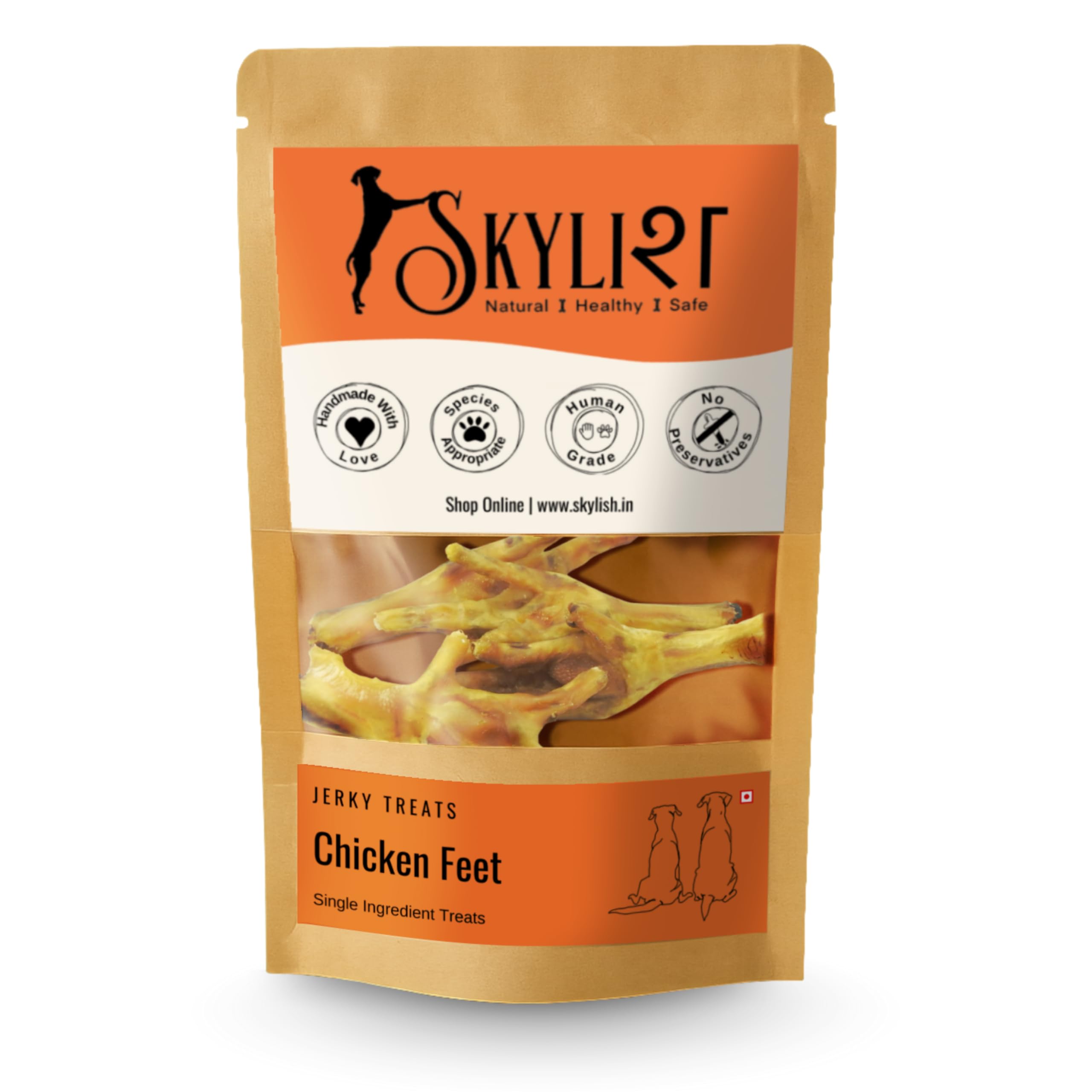 Chicken Feet - Certified Safe Dog Chews, High in Protein, Single Ingredient, No Preservative Dog Treats, Third Party Tested : 30g