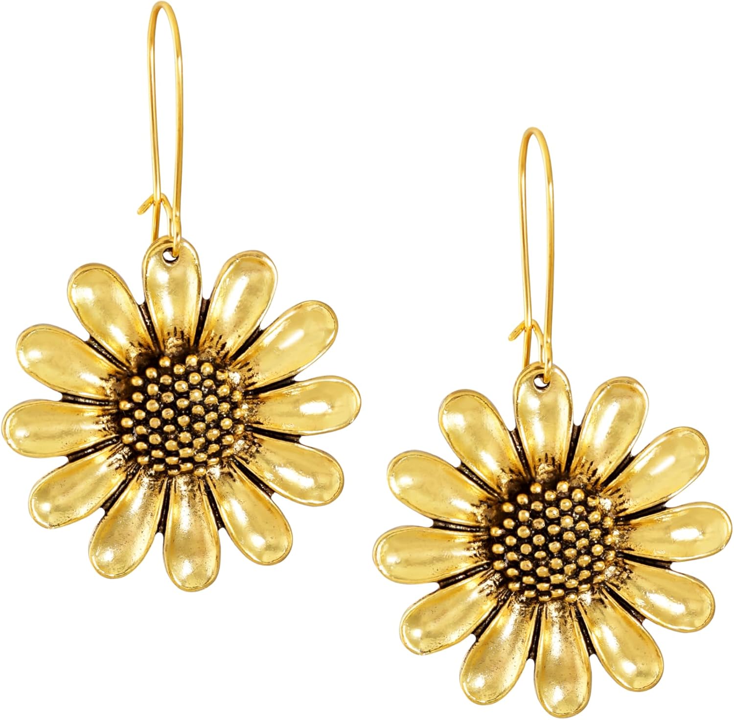 MINACHI Boho Vintage Summer Gold Plated Sunflower Drop Dangle Earrings Jewelry Gift for Women