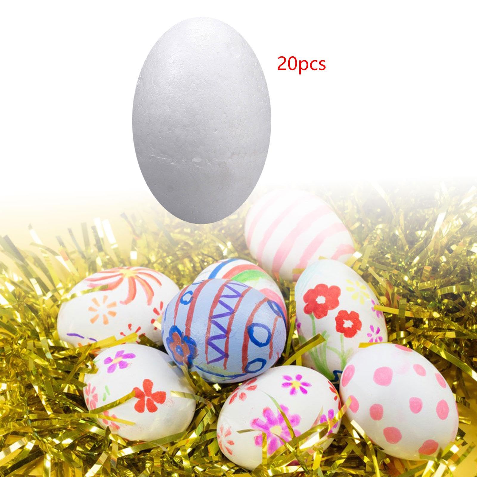 Uova di Gommapiuma, Uova Finte per Lavoretti, Uova di Pasqua Vuote, Uova di Polistirolo per Decorazioni Natalizie, Ornamenti per La Casa, Decorazioni, 20 Pezzi 12 Cm