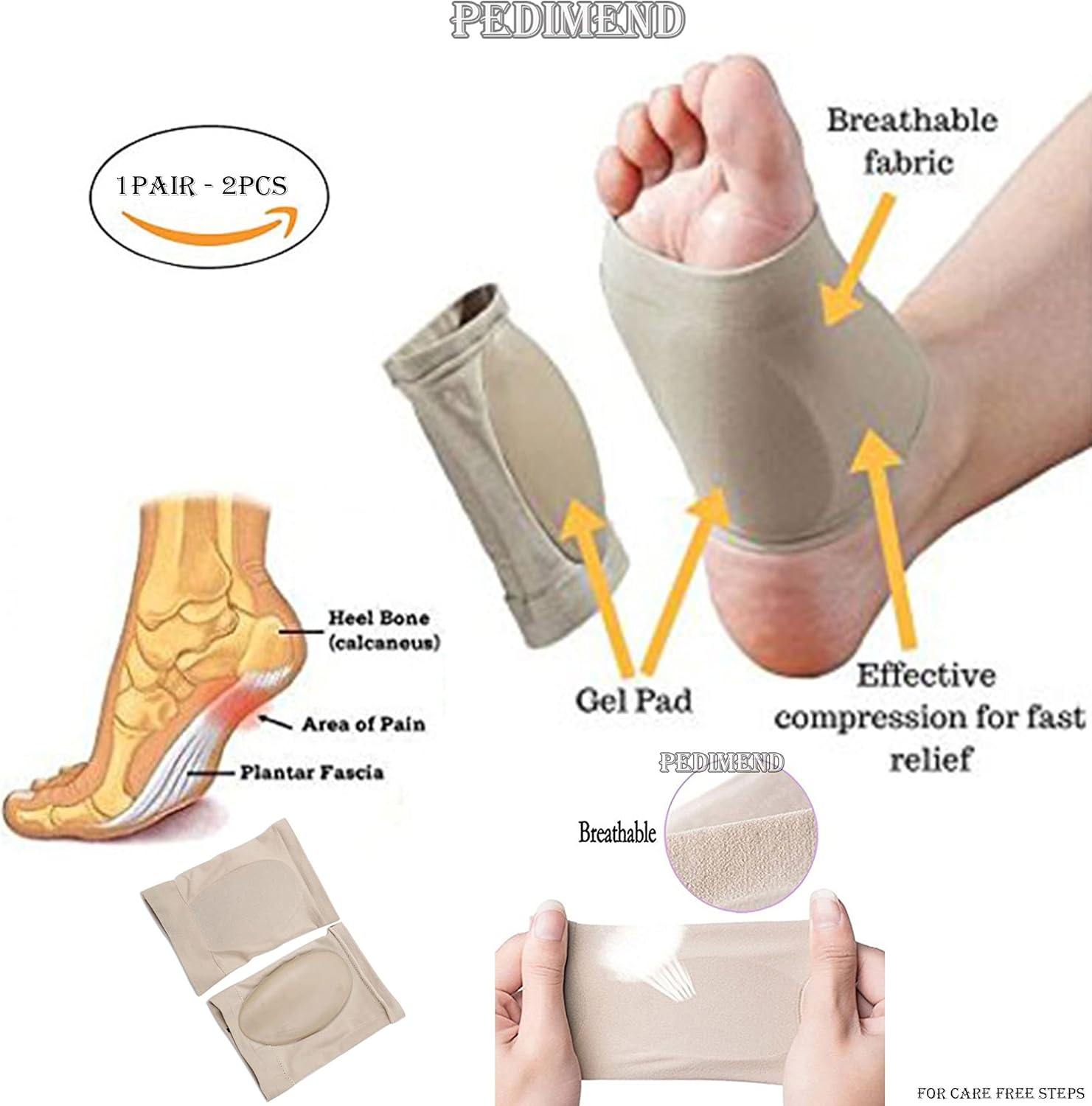 Pedimend Cuscinetti Gel Supporto Arco Per Fascite Plantare - Foto 10