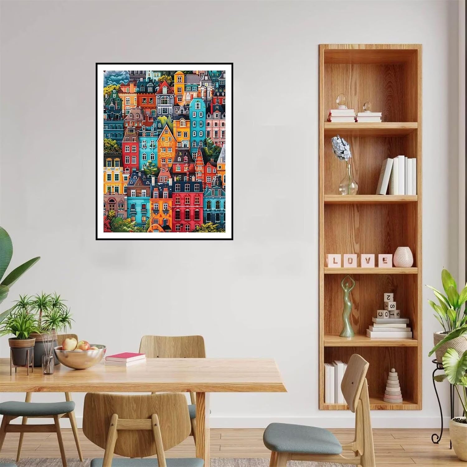 Diamond Painting Kits for Adults, 60x80cm Diamond Painting City, Full Drill Round Diamond Dots Paintings for Beginners, Paint by Numbers Gem Art Diamond Painting Color Kits, for Home Wall Decor Gifts