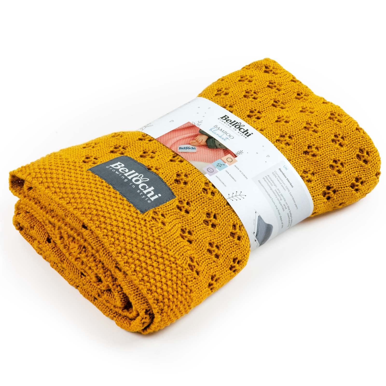 Bellochi Manta de Bambu para Bebe - Acogedor y Calada Mantita para Chica o Chico - Suave Aireado Verano Manta Bebe Recien Nacido - Hecha a Mano - 100x80 cm - Musta