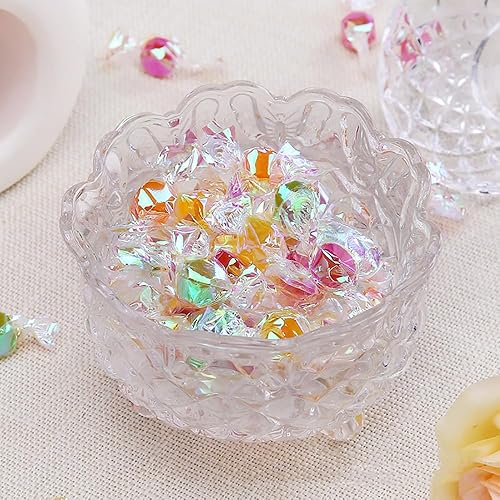 Vista 60 de Colorful Crystal Glass Candy Snack Barrel Storage Jar Embossed Luxury Cookie Buffet Canister With Lids Jewelry Box Jar Biscuit Containers