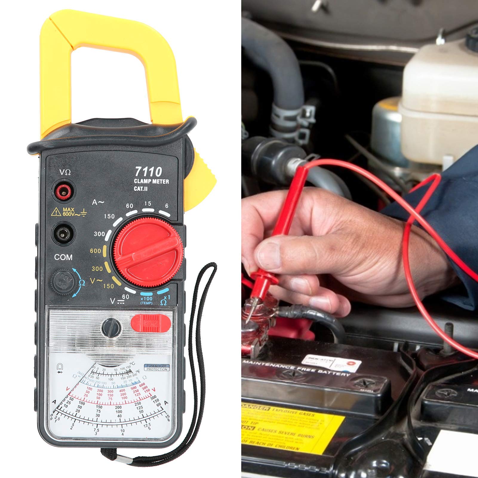 Miernik cęgowy, multimetr cęgowy, dokładny przenośny analogowy miernik prądu dla elektryków 7110, o wysokiej dokładności pomiaru, szerokim zastosowaniu i zapewnieniu jakości