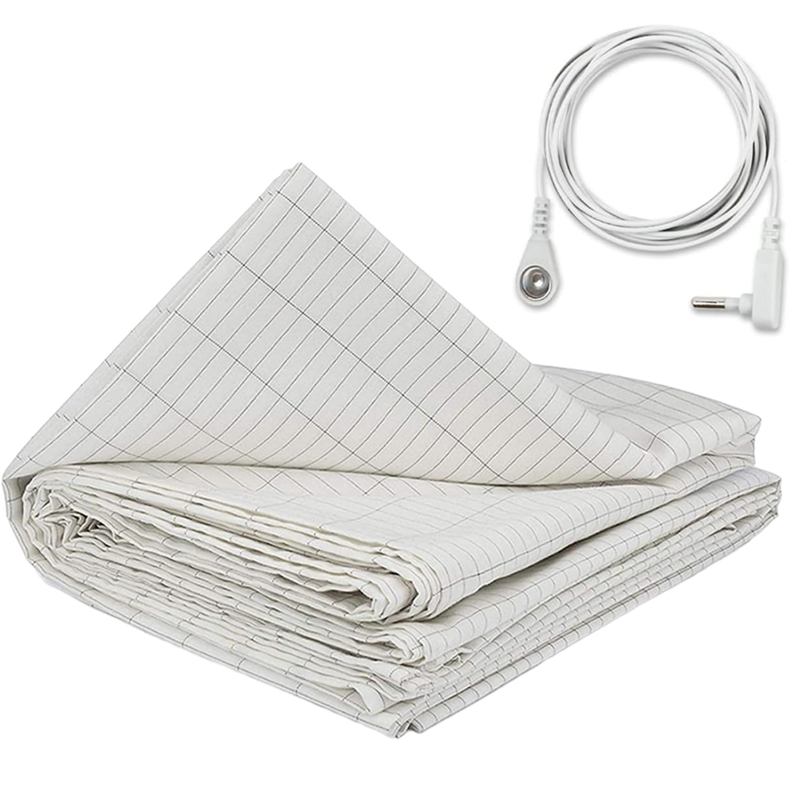 pour drap de mise à la terre EasyByMall, drap de mise à la terre avec 5% de fibres conductrices en argent pour un sommeil organique, 69x132cm, pour un meilleur sommeil et une réduction de la douleur