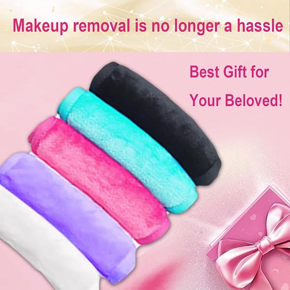 Makeup Remover Cloths, 5 Pack Reusable Microfibre Wipes for Sensitive Skin