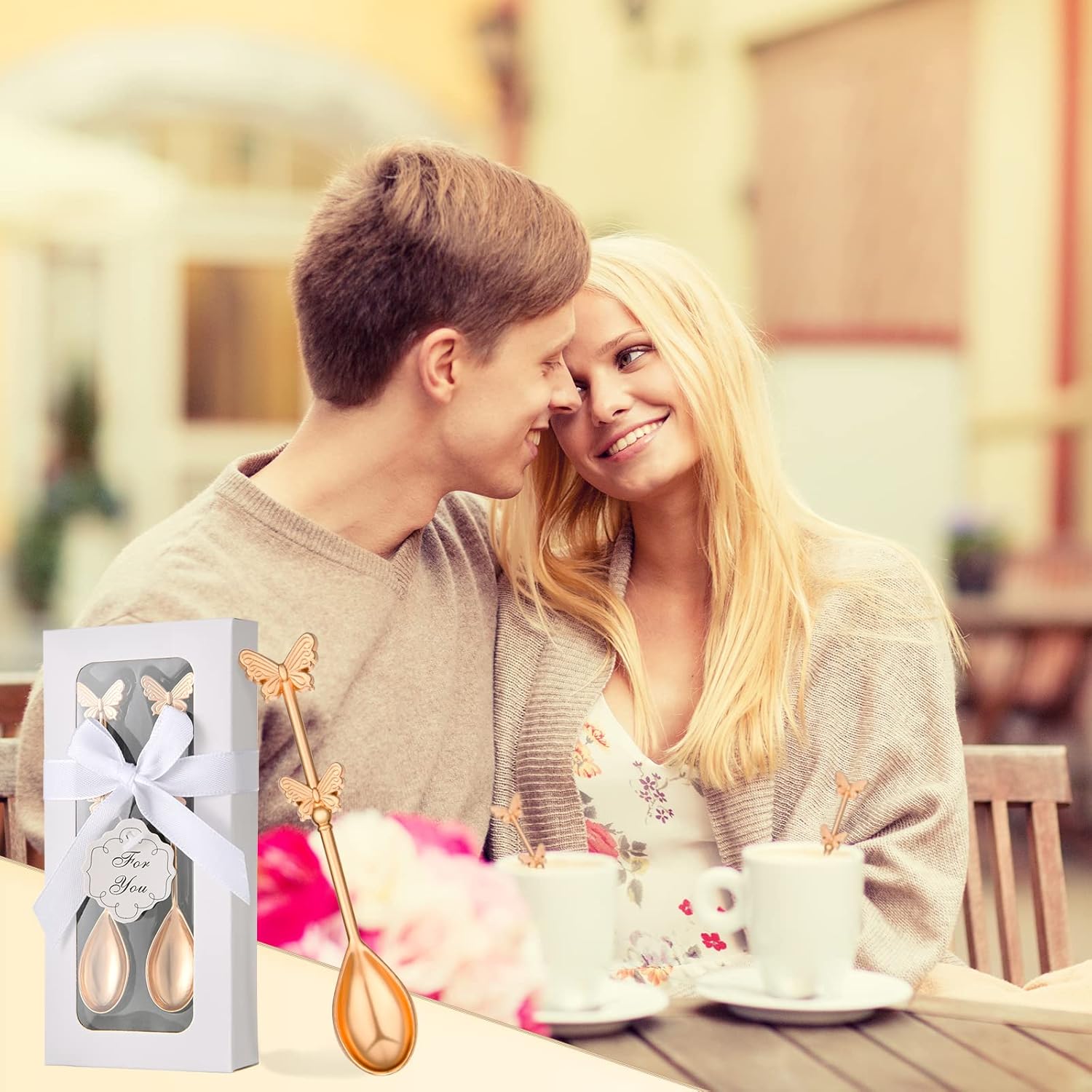 60 pieces (30 boxes) Butterfly Shaped Drink and Coffee Scoop Wedding Gift Tea Party Souvenirs or Bridal Shower or Baby Shower Souvenirs for Guests