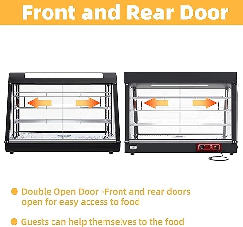 Miniatura 5 de Lumelay Calentadores de pizza de 3 niveles para encimera, pantalla de 35 pulgadas, calentador de hamburguesas de pastelería comercial con