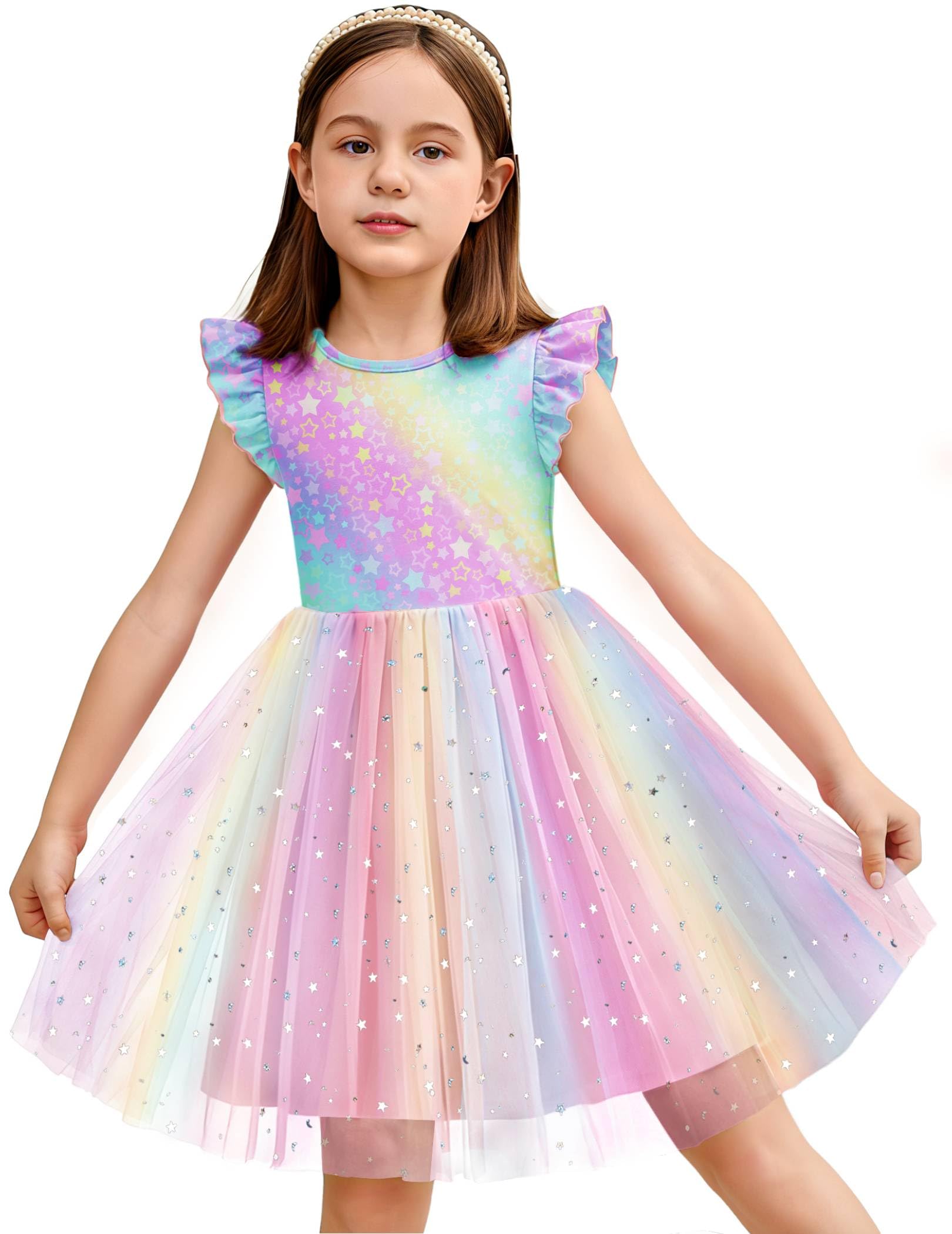 Arshiner Toddler Tutu Dress Girls Summer Dresses Ruffle Tulle Sundress