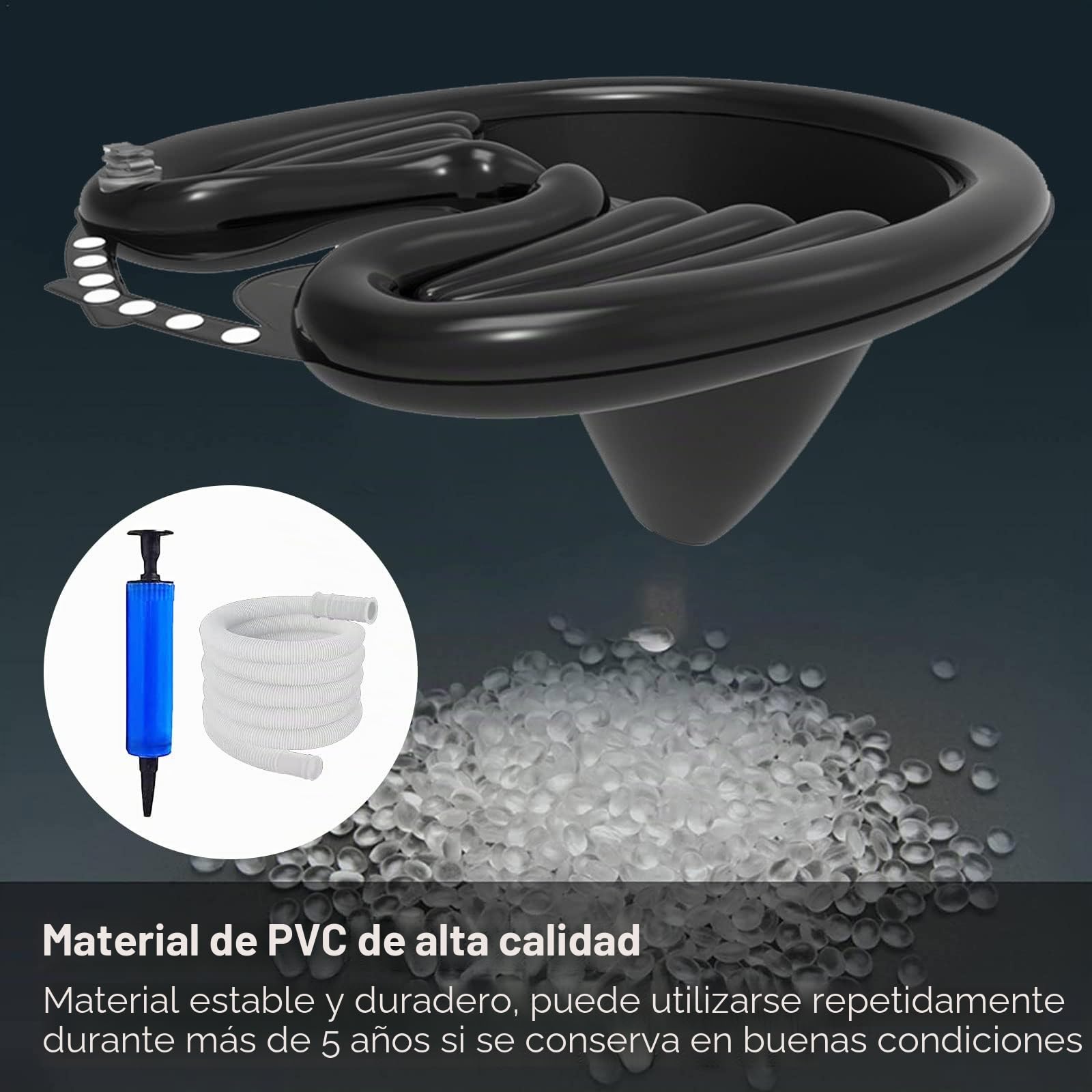 CDIYTOOL Lavabo inflable portátil para champú, lavabos plegables de PVC para lavarlos con discapacidad, mujeres embarazadas, niños y personas mayores en la cama y en casa (color negro), 1artículo