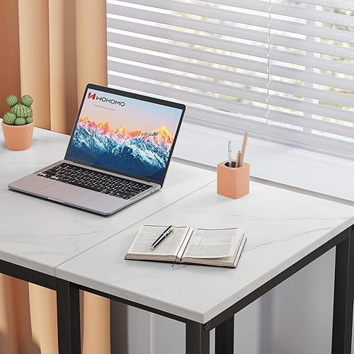 Miniatura 8 de SINPAID - Escritorio para computadora de 40 pulgadas con estantes de 2 niveles, escritorio resistente para la oficina de casa con gran espacio de