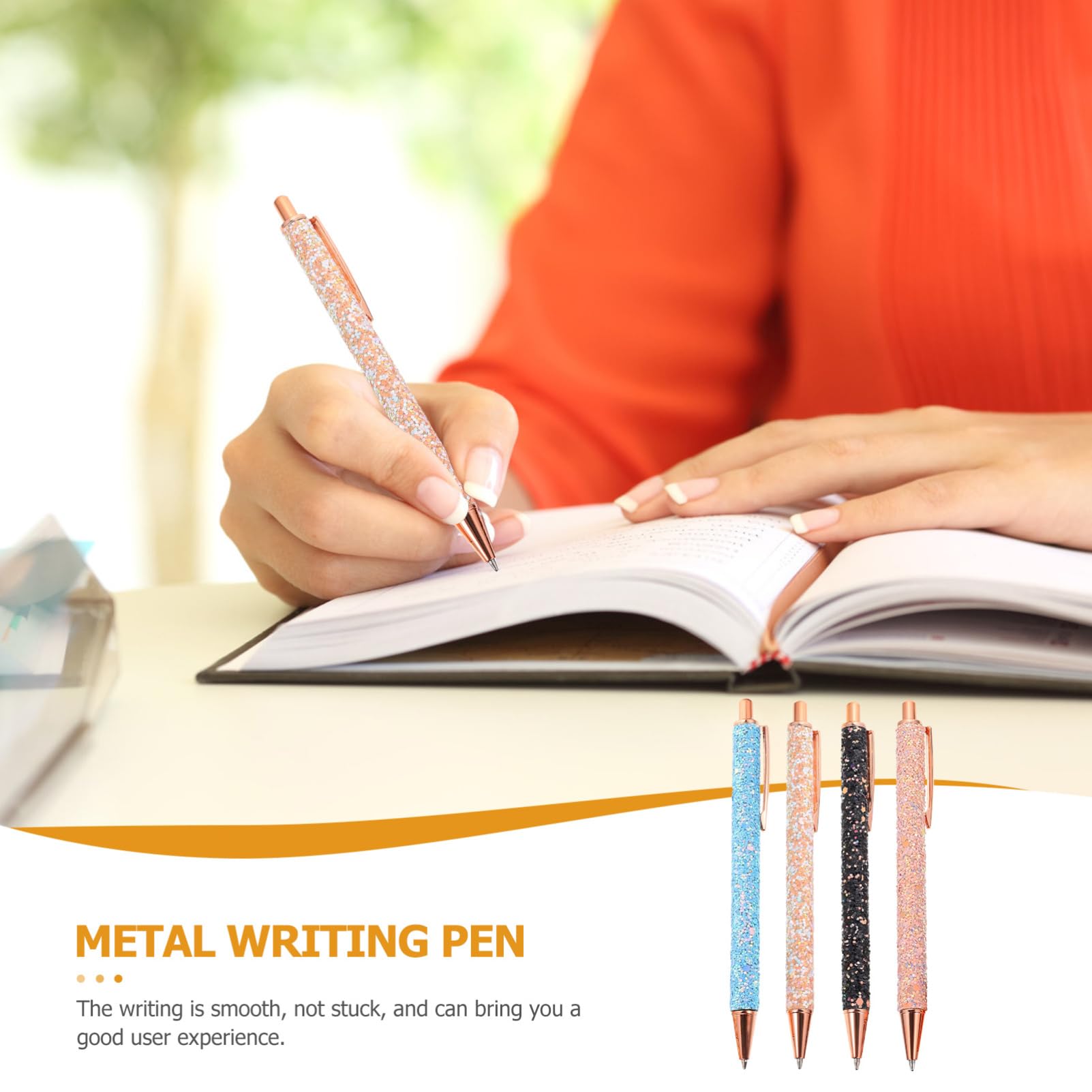 STOBOK 12pièces Stylo à Bille Métal Décoratif Stylo à Bille à Pression Pailleté Pour Étudiants Et Écriture Fluide Et Portable Pour Anniversaires Et Activités Scolaires