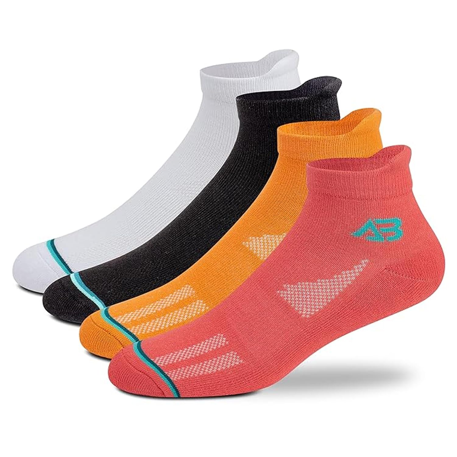 Sports Ankle Length Unisex Socks, Made With Breathable, Anti Odour & Moisture Absorbent Combed Cotton with a Extra Durable Welt, Ideal for All Day Wear, Free Size (Pack Of 4)