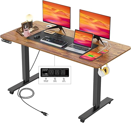Miniatura 1 de Escritorio eléctrico de pie de altura ajustable escritorio de 59 x 24 pulgadas escritorio de computadora de altura ajustable para oficina en casa