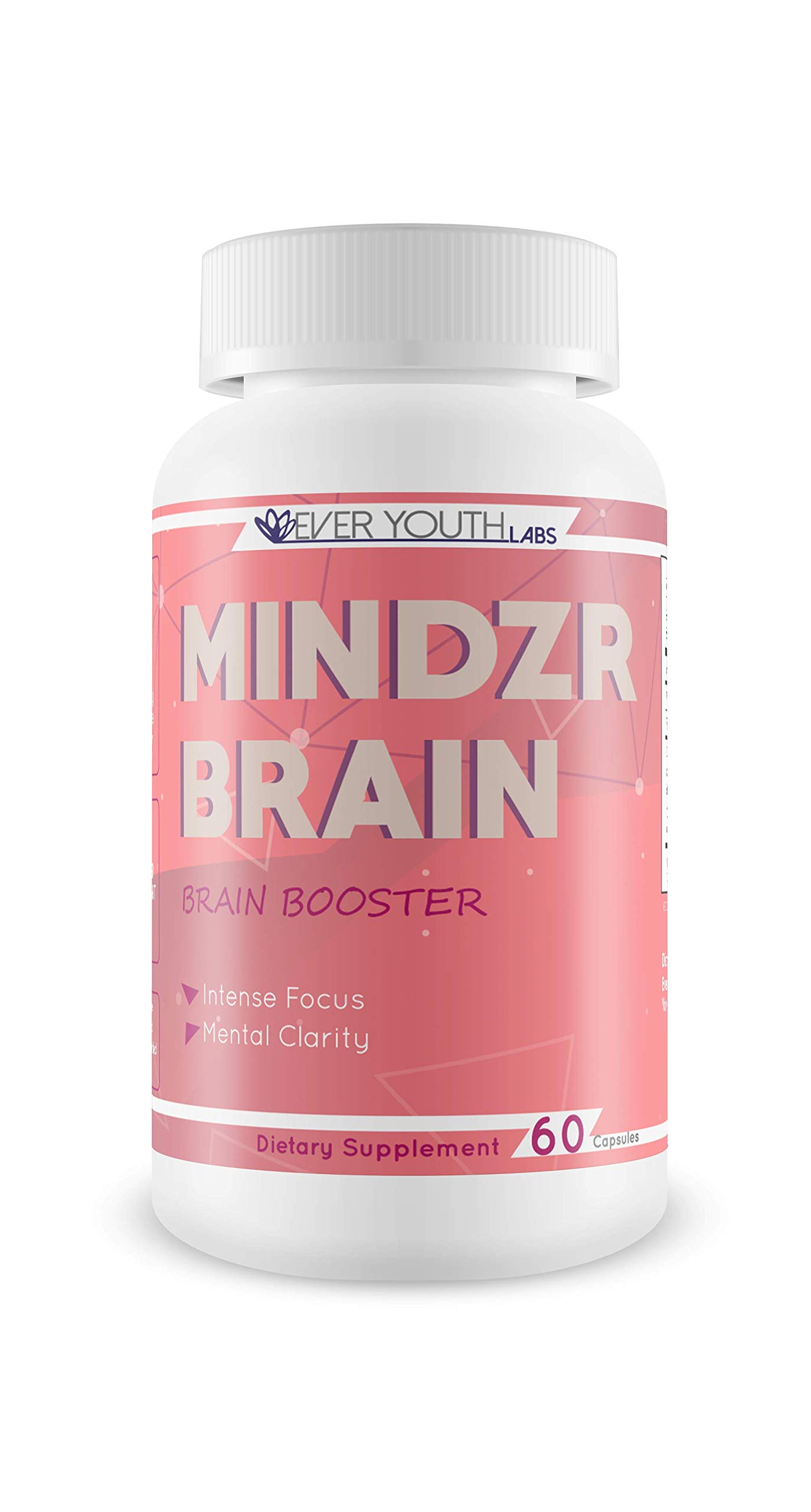 Ever Youth Labs Mindzr Brain - Brain Booster - Intense Focus - Mental Clarity - Destroy The Fog - Powerful Nootropic with Patented Ingredients + B9 & B12 Support - Think Like You Thought Possible!