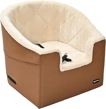 Amazon Basics Dog Car Seat Booster, Tan 18 x 18 x 16 in