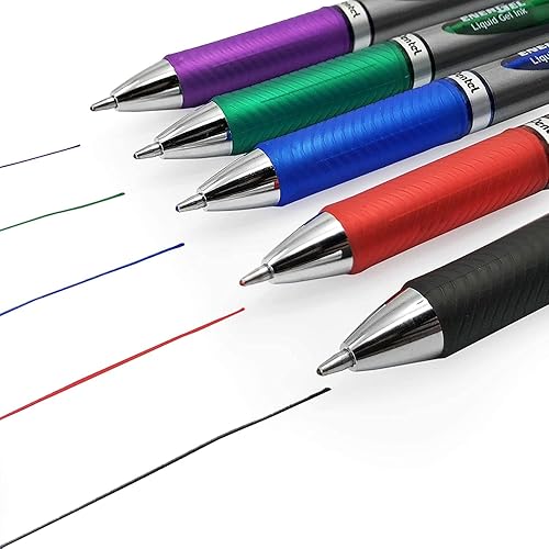 Miniatura 7 de Pentel Energel - Bolígrafo de tinta de gel líquido, punta gruesa RTX retráctil Deluxe de 0.039 pulgadas, punta de metal, paquete a granel de 12 6